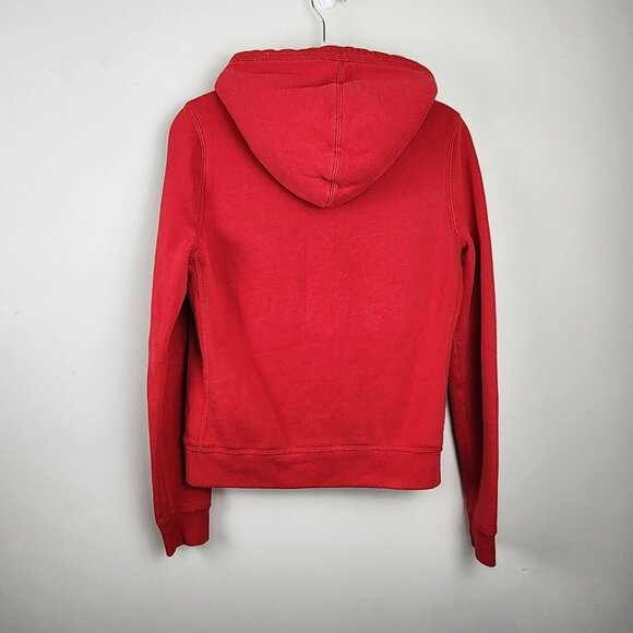 Abercrombie and Fitch sz L women red hoodie sherpa fur Y2K - Picture 7 of 11
